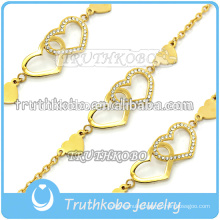 New Heart Shaped Light Bangle Gold Plated Bracelets For Women Resizable